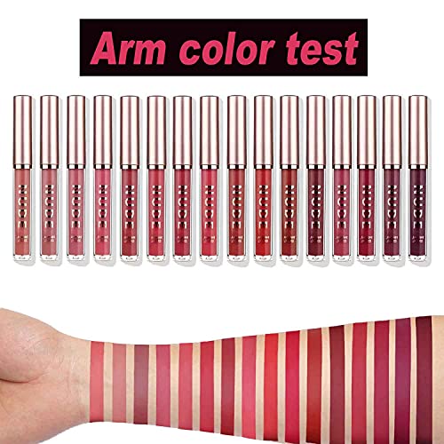 Matte Liquid Lipstick Makeup Set Velvety Long Lasting Waterproof High Pigmented Velvet Lipgloss Kit Beauty Cosmetics Makeup Gift Set (16PCS)