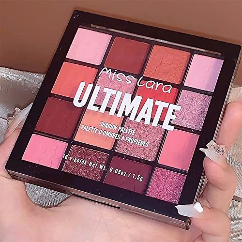 Christmas Purple Blue Eyeshadow Palette Cosmetics Eye Shadow - 16 Colors Shimmer Everyday Eye Shadow Pallet, Blendable Eyeshadow Primer Long Last