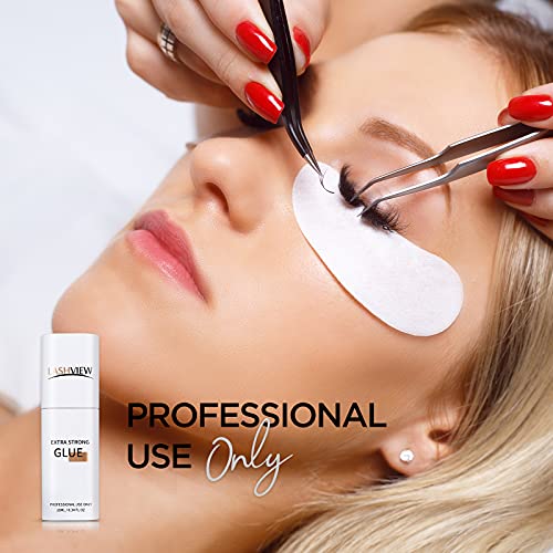 LASHVIEW eyelash extensions glue, precise drop technology glue,accurate 0.03ml per drop,extending glue life,1 Sec Dry Time,Great Retention 6-8 We