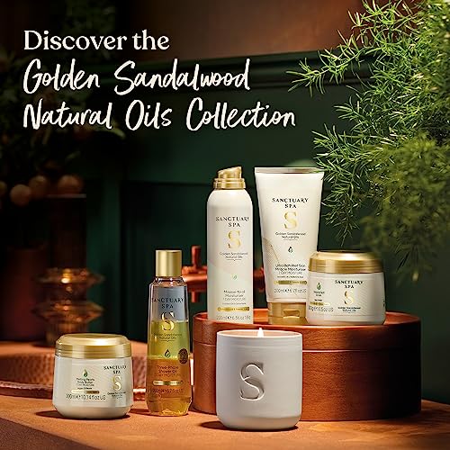 Sanctuary Spa Golden Sandalwood Mousse to Oil Moisturiser, 7 Day Moisture, With Coconut Oil & Shea Butter, Mineral Oil Free, Cruelty Free & Vegan
