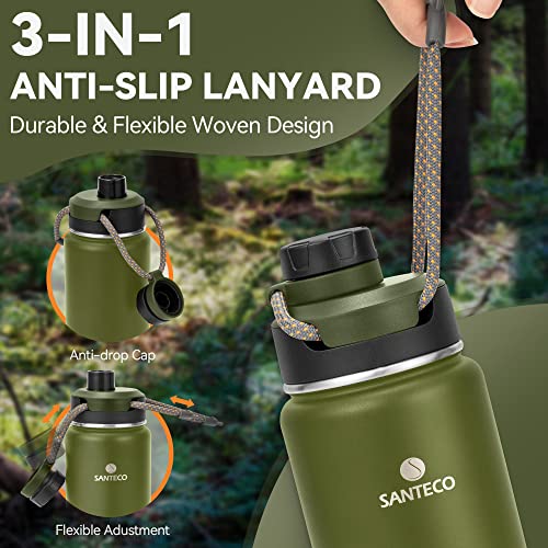 SANTECO Stainless Steel Insulated Drinking Bottle 710 ml I Leak-Proof Vacuum Flask I BPA-Free with Screw Cap Insulated Bottle for Sports, Running