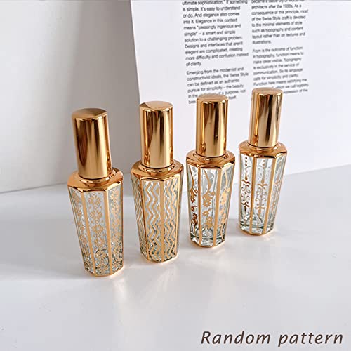 Travel Perfume Atomiser Spray Bottle, Refillable Small Glass Mist Spray Travel Bottle Vintage Hexagon Perfume Travel Bottle Pod Atomizer For Outd