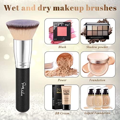 Foundation Brush Flat Top Kabuki Make Up Brush- Start Makers Premium Synthetic Full Coverage Powder Brush- Perfect For Blending Liquid, Cream or