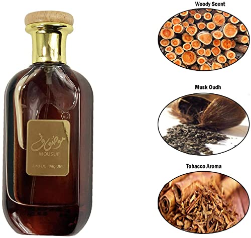 Lattafa Mousuf d'Arabian Ambre Oud Wood Eau de Parfum, Oriental Arabic, 100 ml