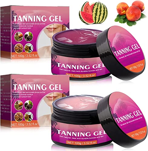 Extreme Dark Intensive Tanning Luxe Gel with Fruit Aroma, Sunbed Tanning Accelerator, Peach/Watermelon Tanning Gel, Achieve a Natural Tan with Na