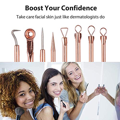 Blackhead Remover Pimple Comedone Extractor Tool Acne Kit - Treatment for Blemish, Whitehead Popping, Zit Removing for Risk Free Nose Face Skin(G