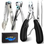 Toenail Clippers for Seniors Thick Nails - Wide Jaw Opening Extra Large Toe Nail Clippers with Catcher, Professional Sharp Curved Blade Heavy Dut