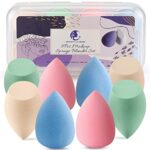 Makeup Sponge Blender Start Makers Blender Beauty 8 Pcs Make up Foundation Sponge Set Non-Latex Beauty Sponge for Foundation Creams Liquid and Po