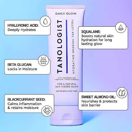 Tanologist Hydrating Daily Glow Gradual Self-Tanning Lotion, Medium - Dark, 250ml