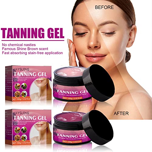 Intensive Tanning Luxe Gel,100G Peach Flavor Brown Tanning Gel,Brown Premium Tanning Accelerator Cream, Self Tanner Oil,Tanning Accelerator Gel,E