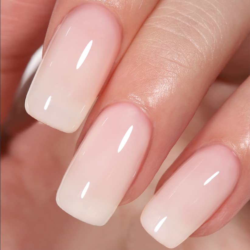 AILLSA Milky Gel Nail Polish-White Nail Polish Gel, Top Coat Gel Polish Soak Off Nail Lamp Gel Nail Varnish, 1PC Nail Gel Gifts for Women Mothers