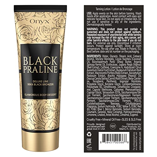 Onyx Black Praline Dark Tanning Cream for Sunbeds - Black Bronzer - Immediate Chocolate Tan
