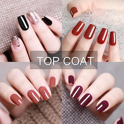 Croitout (Base Coat Top Coat With Two Color Gel) Gel Nail Polish Set,Base Top Coat With Two Color Gel Polish Set,Shellac Nail Polish UV LED Lamp