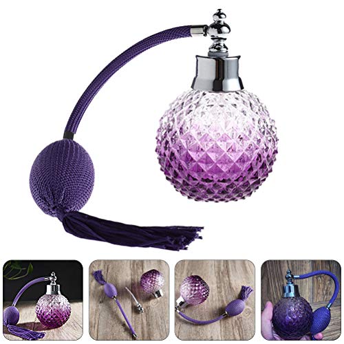 ROSENICE 100ml Refillable Perfume Bottle Spray Atomizer Crystal Art Vintage Style Long Spray Bottle (Purple)