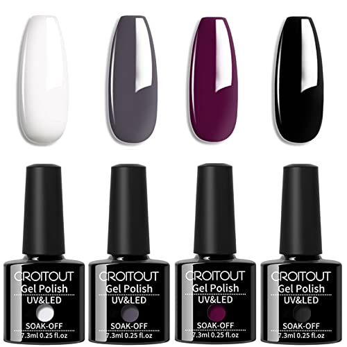 Croitout UV Gel Nail Polish Set, Shellac Nail Gel Polish Colours Set, Sock Off Gel Nail Polishes Set, Polish Gel Nail Kit for Home DIY Manicure N
