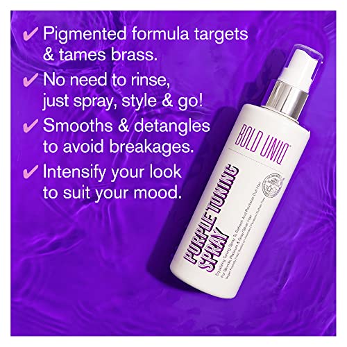 Blonde Toner Spray. Purple Leave In Toning Hair Treatment to Remove Brassy Surface Tones in Blonde, Platinum & Gray/Silver Hair. Paraben & Sulpha