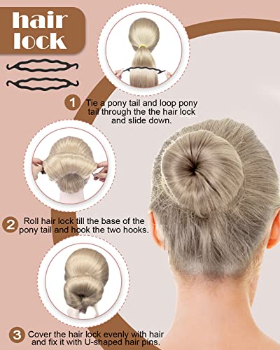 Lictin 70PCS Hair Styling Set, Hair Bun Maker, Hair Design Styling Tools, DIY Hair Accessories, Hair Modelling Tool Kit, Magic Simple Fast Spiral