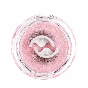 1 Pair Reusable Adhesive Eyelashes False Eyelashe Self Adhesive Eyelashes Reusable False Eyelashes Natural Wispy Eyelashes 3D Lashes Waterproof W