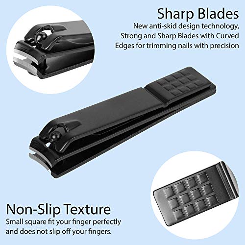 iSOUL Nail Clippers Manicure Set 12Pcs Male/Female Stainless Steel Professional Nail Clipper Set Stainless Steel Grooming Kit for Thick Nails Cut