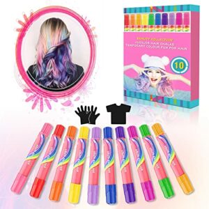 YUHENGLE Hair Chalk, Hair Colorations, 10 Colors Temporary Hair Color Pen for Girls Kids, Colorful Professional Waxy, Hair Color for Halloween Ma
