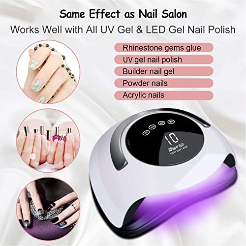 Absuper UV LED Nail Lamp, Professional Gel Nail Polish Lamp, Faster Nail Dryer with Touch Screen Portable Handle and Automatic Sensor, Nail Art l