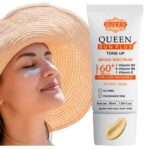 QUEEN SUN PLUS | Tone Up SunScreen SPF 60 PA+++Primer-Anti Aging, Face Moisturizer- Vitamin B3, B5, E- Non-Greasy, Silky Touch, Instant dry-oil f