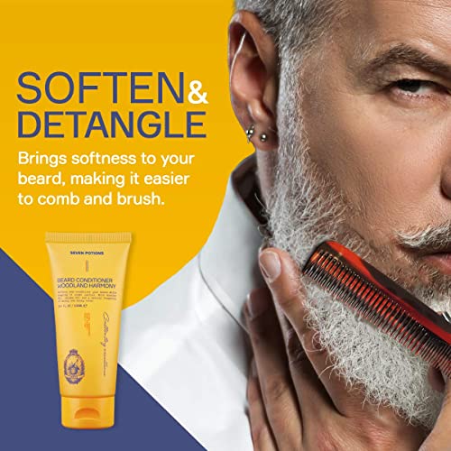 Seven Potions Beard Conditioner for Men – Prevents Beard Itch and Dandruff – Natural, Vegan, Cruelty Free – (Woodland Harmony, 100ml)