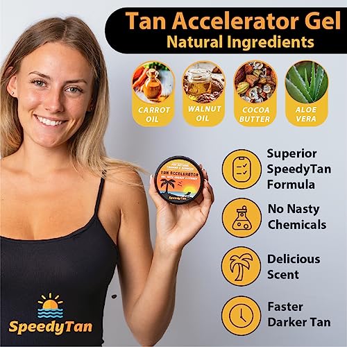 Premium Tan Accelerator Cream - For Sunbed Use & Natural Tanning - All Natural Tanning Accelerator With Carrot Tanning Oil - UK Based Brand