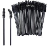 Disposable Eyelash Brush, 100 PCS Eyebrow Mascara Applicator Wands Makeup Brush Tool (Black)