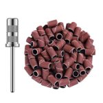 MELODYSUSIE Sanding Bands for Nail Drill Mandrel Bits, 100Pcs #180 Grit Nail Files for 3/32 Shank Inch Nail Drill Bits for Electric Nail Files Na
