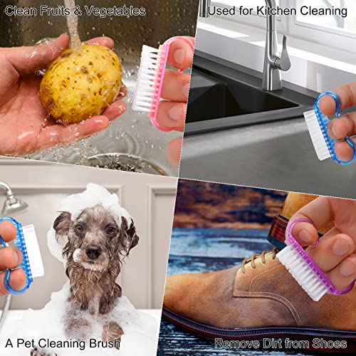 RETON 24 Pack Handle Grip Nail Brush, Fingernail Scrubbing Cleaning Brush for Toes and Nails Cleaner, Pedicure Brushes for Men and Women