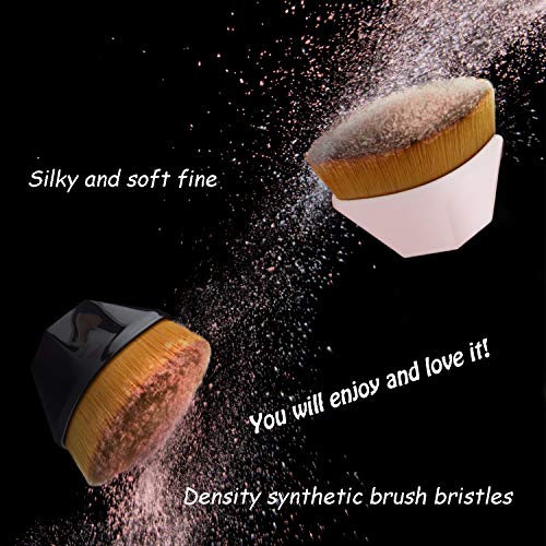 LABOTA 3 PCS Foundation Brush Liquid Brush Make up Brush with Synthetic Dense Bristles,Petal-Shaped Foundation Brush,for Blending Liquid, Cream o