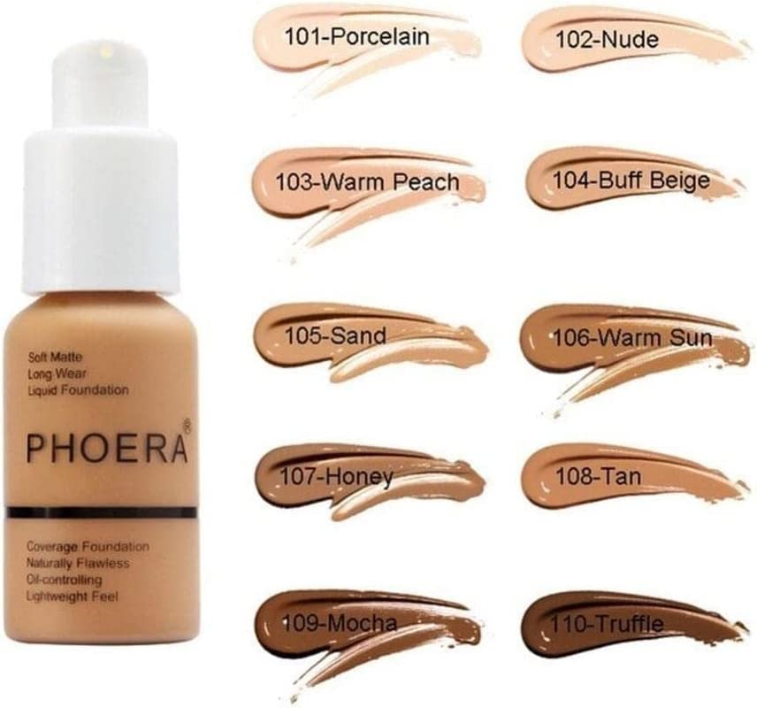 Matte Foundation Full Coverage – 30ml Oil Control Flawless Face Foundation for Women & Girls, Makeup Accessories Mature Skin Long Lasting Full Co