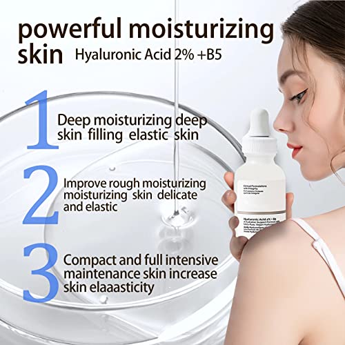 Hyaluronic Acid 2% + B5 30ML - Dark Spot Remover for Face -Hyaluronic Acid Serum for hydrated - Hyaluronic Acid Serum for Face - to Plump and Smo