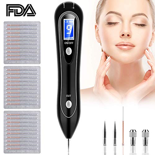 Skin Tags Remover Pen, VOONEEN Mole Remover with 9 Strength Levels &LED Spotlight, Portable Rechargeable Skin Tag Removal Pen for Wart, Freckle,