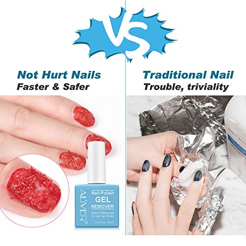 Gel Nail Polish Remover With 1 Pcs Cuticle and 1 Pcs Nail Polish Scraper,Quick & Easy Removes Nail Polish within 3-5 Minutes,No Need for Foil, So