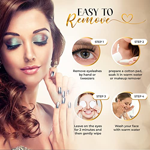 DEALFREE.24 Russian Strip Lashes Hand Made 10 Pairs of False Eyelashes with 2 Trendy Styles. Reusable DD Curl Fake Lashes with 3D Effect. Fluffy