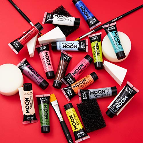 Moon Creations Face & Body Paint Tubes | White | 12ml | Ready to Use Face Paint | No Flake | Cruelty Free, Made in UK | Face Paint for Kids, Adul