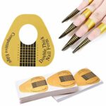 KINGMAS 100 Pcs Horseshoe-shaped Nail Art Acrylic Nail/UV GEL Nail Extention Tips Form Guide Sticker
