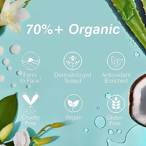 Coola SPF 18 Water Mist Suncreen, 70 Percent + Organic Sunscreen for Daily Use, Refreshing and Alcohol Free, 50 ml