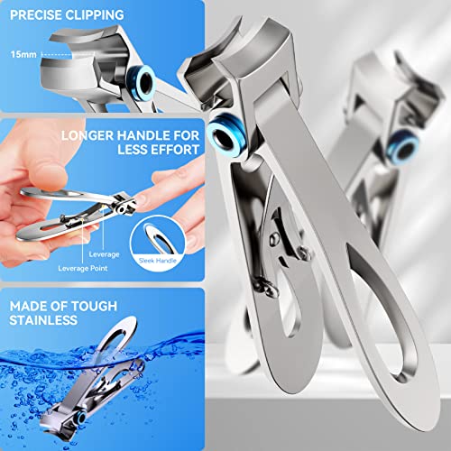 INXEN Toenail Clippers for Thick or Ingrown Nails, 7Pcs Professional Nail Clippers Manicure Set, Podiatrist Toenail Nippers, Stainless Steel Soft