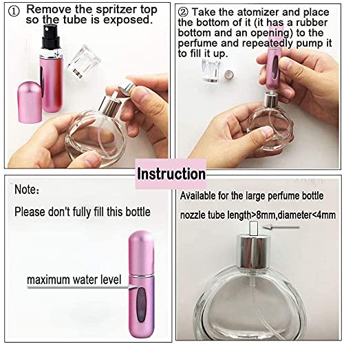 Perfume Atomiser 5ml Empty Spray Bottle Mini Refillable Perfume Bottles for Travel 5 Pcs
