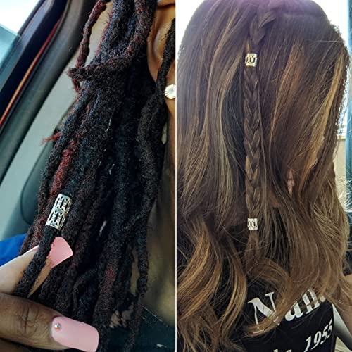 Beayuer 100 Pieces Hair Jewelry Rings Hair Decorations, Aluminum Dreadlocks beads Metal Cuffs, Including 50 Pcs Gold and 50 Pcs Silver Hair Decor