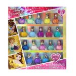Disney Princess - Townley Girl Belle Non-Toxic Peel-Off Water-Based Safe Quick Dry Nail Polish | Gift Kit Set for Kids Tweens Girls, Glittery and