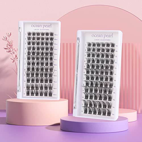 Individual Lashes 72 Cluster Lashes DIY Eyelash Extension Thin Band Wide Stem Lash Extensions Reusable Soft Natural Lightweight Easy to Apply at