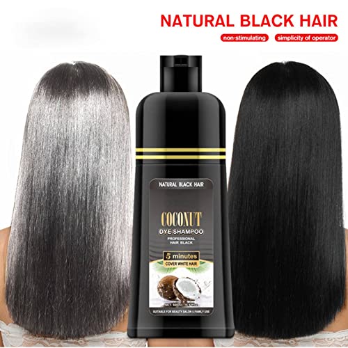 Black Hair Shampoo, 500ml Coconut Ginger Shampoo Fast Black Hair Hair Dye Coloring Nourishing Shampoo(500ml)