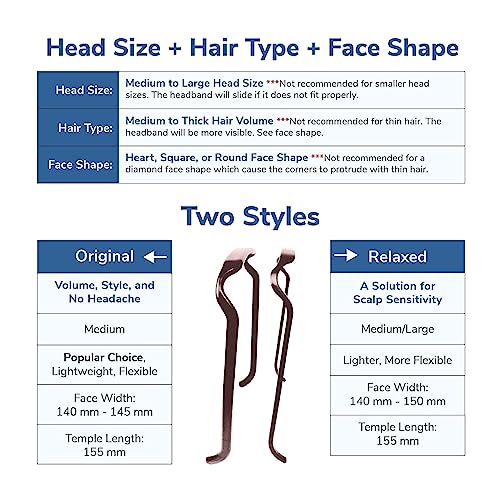 DONGTATA Curly Hairband Thick Headband for Women Plastic Hair Hoop Hairband Fashion Square Shaped Hinged Curly Thick Hair like Sunglasses