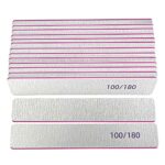 Lofuanna 15 Pack Nail File Set, Professional Square Nail File 100/180 Grit Double Sided Emery Board for Acrylic Nails/Natural Nails,Nail File Man