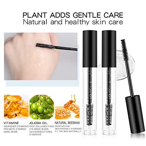 ONLYOILY 2PCS Clear Eyebrow Setting Gel, Brow Styling Clear Gel,Waterproof Transparent And Sweat-Proof Brow Fix Gel Makeup,24-Hour Brow Setter Cl