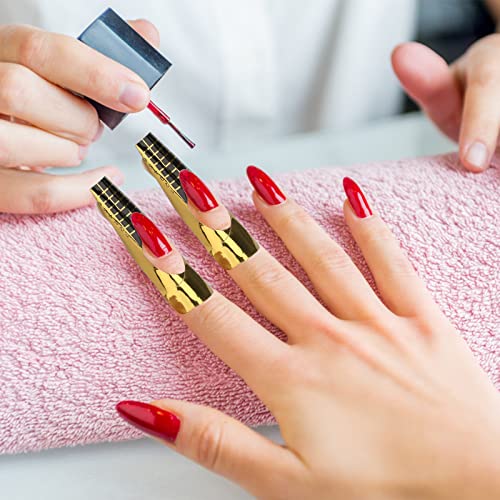 G2PLUS Nail Forms for Gel Builder - 100PCS Paper Nail Forms for Gel Nails - Gold Nail Extension Sticker Forms - Self-adhesive Nails Paper Forms f
